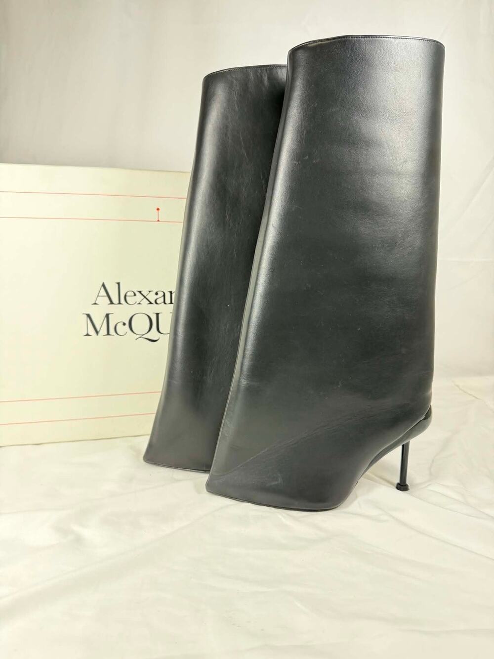 Alexander McQueen Calfskin Baggy Stiletto Mid Boots US 6 TS